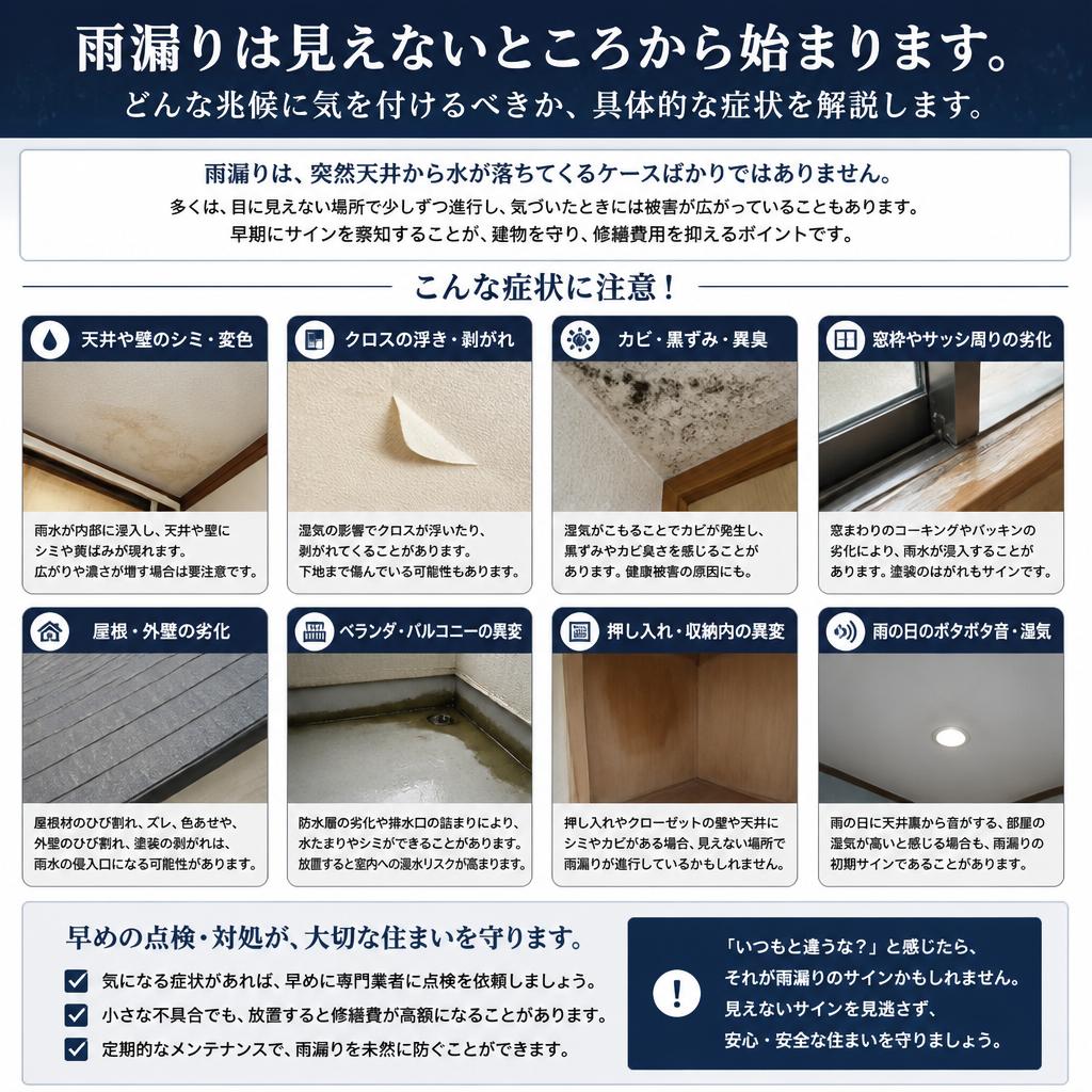 2. 雨漏りの初期症状とは？